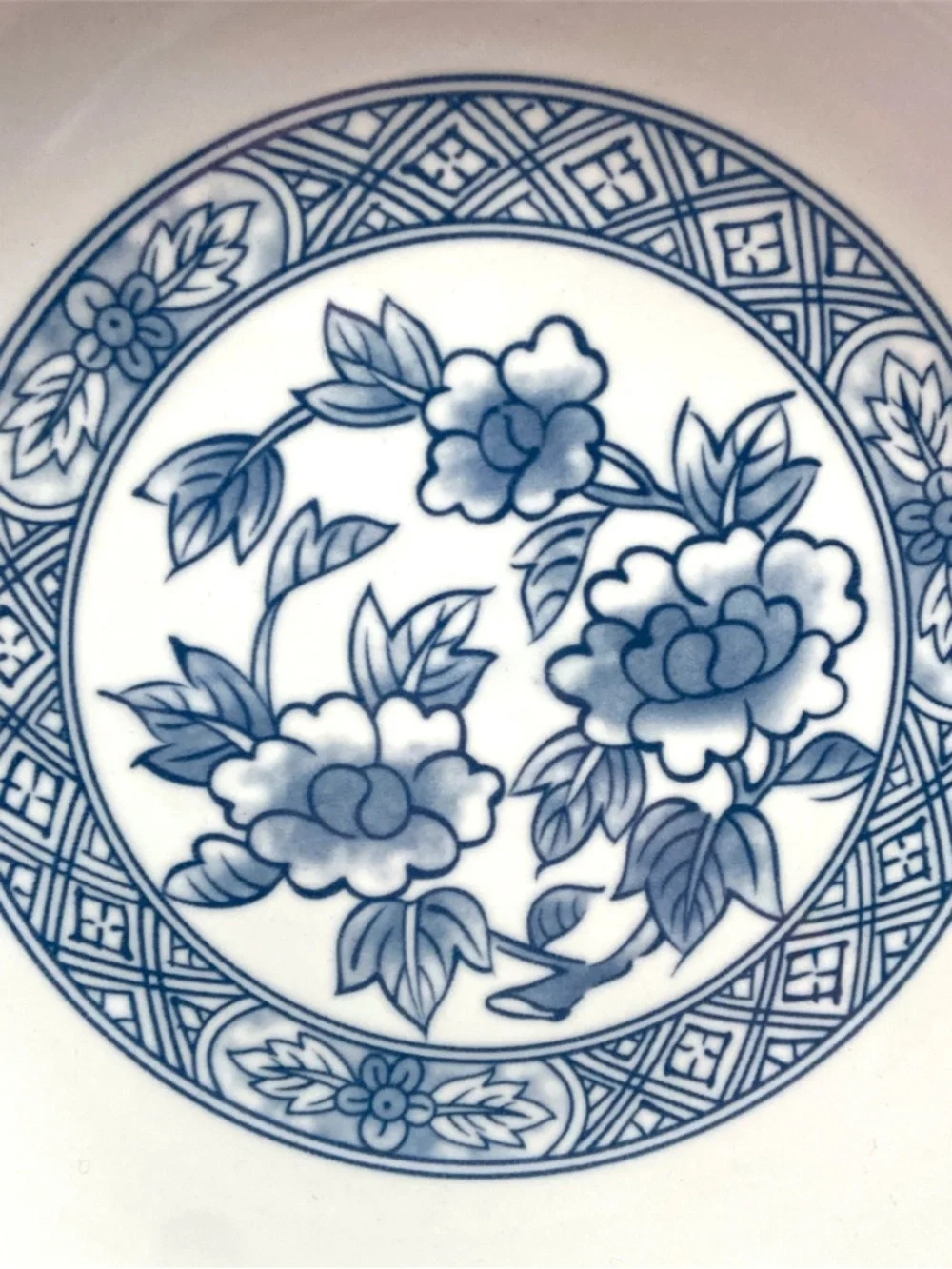 Set of 3 Chinoiserie Asian Floral Ceramic Bowls Blue White x2 Pasta x1 Cereal